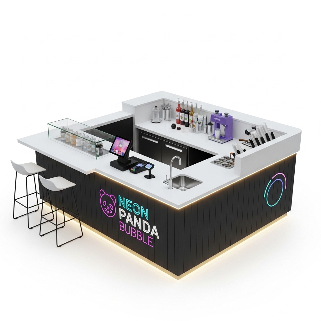 Bubble Tea Kiosk - Neon Panda Bubble